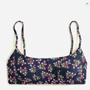 J. Crew | Topstitched Scoopneck Bikini Top Navy Twilight Berry